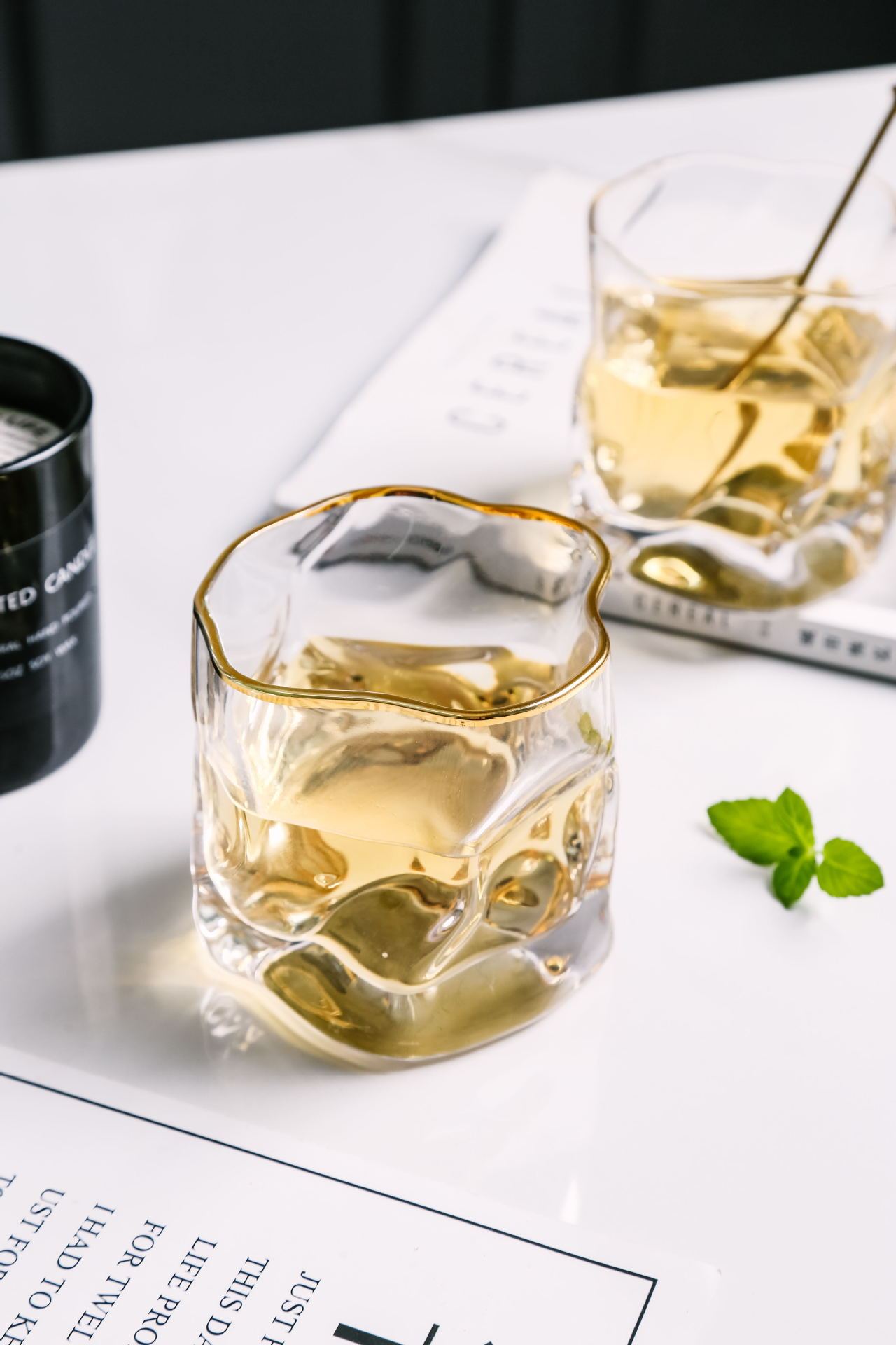 Pre-sale south Korean Tale Matterhorn to make crystal glass whiskey glass 135ML - Grand Goldman