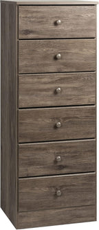 Prepac Astrid Tall White Dresser: 16.5"D x 19.75"W x 50"H, 6-Drawer Chest for Bedroom by Prepac - Perfect Chest of Drawers for Ample Storage - Grand Goldman