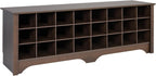 Prepac Cabinet Shoe Cubby Bench, 15.5"D x 60"W x 20.25"H, Brown - Grand Goldman