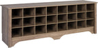 Prepac Cabinet Shoe Cubby Bench, 15.5"D x 60"W x 20.25"H, Brown - Grand Goldman