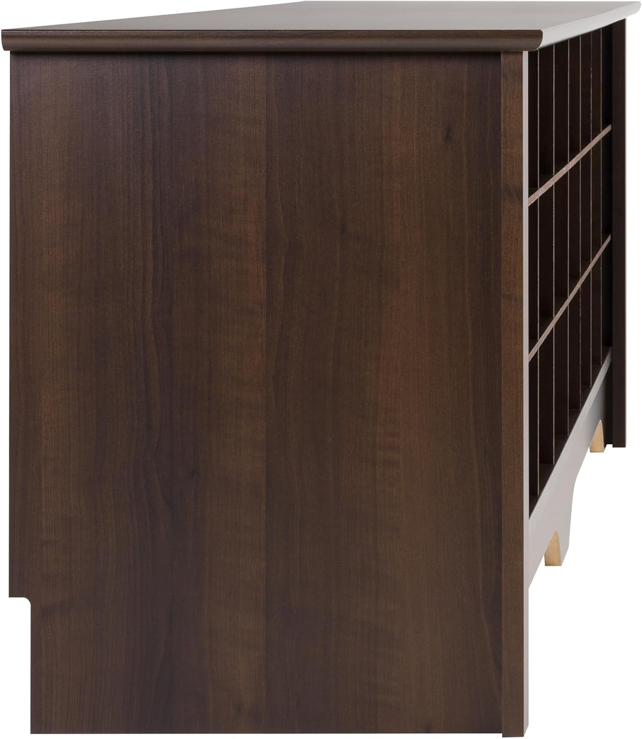 Prepac Cabinet Shoe Cubby Bench, 15.5"D x 60"W x 20.25"H, Brown - Grand Goldman