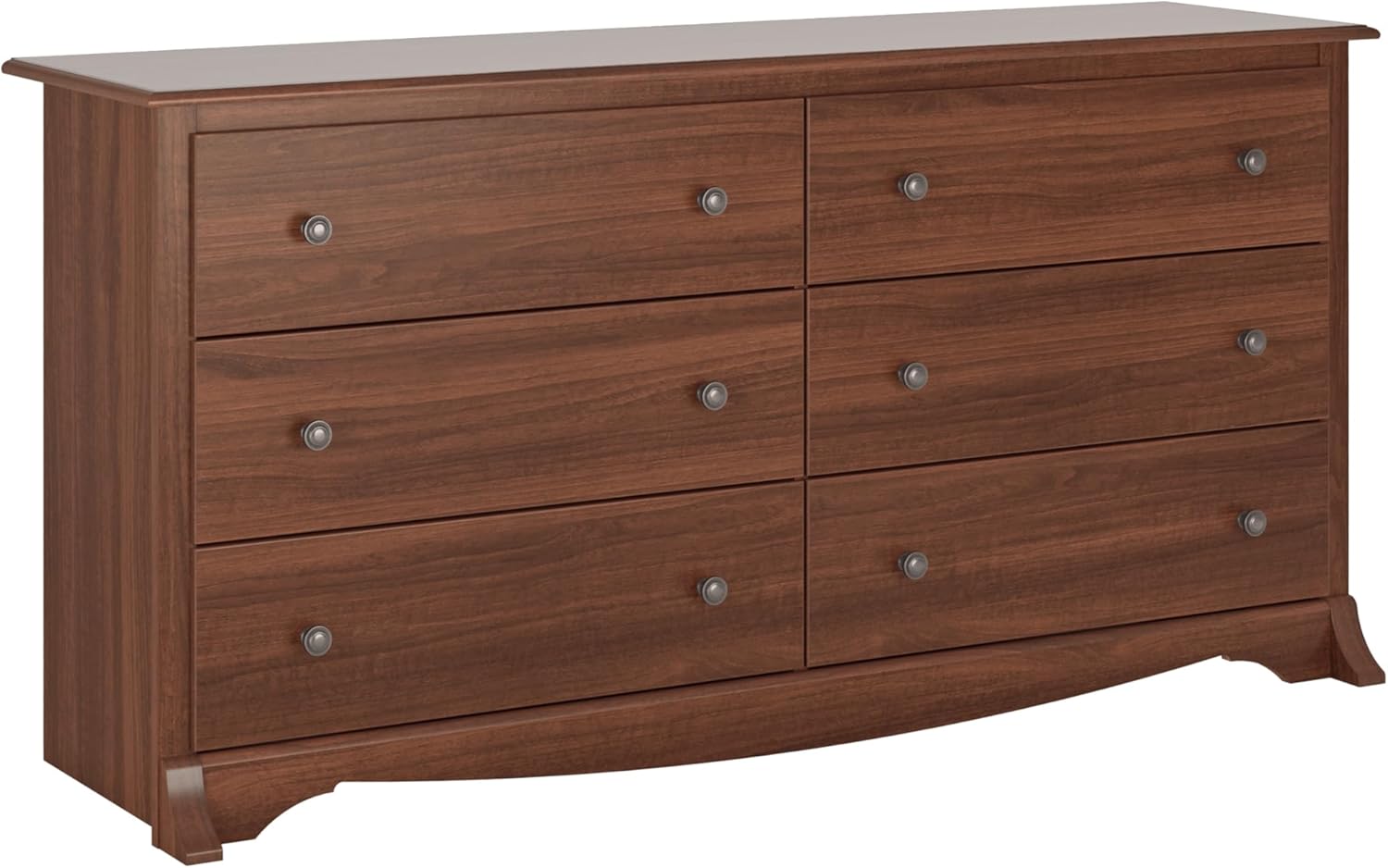 Prepac Simply Modern 6-Drawer Double Dresser for Bedroom, Chest of Drawers, Modern Bedroom Furniture, 52.5” wide x 16” deep x 29.5” tall, White - Grand Goldman