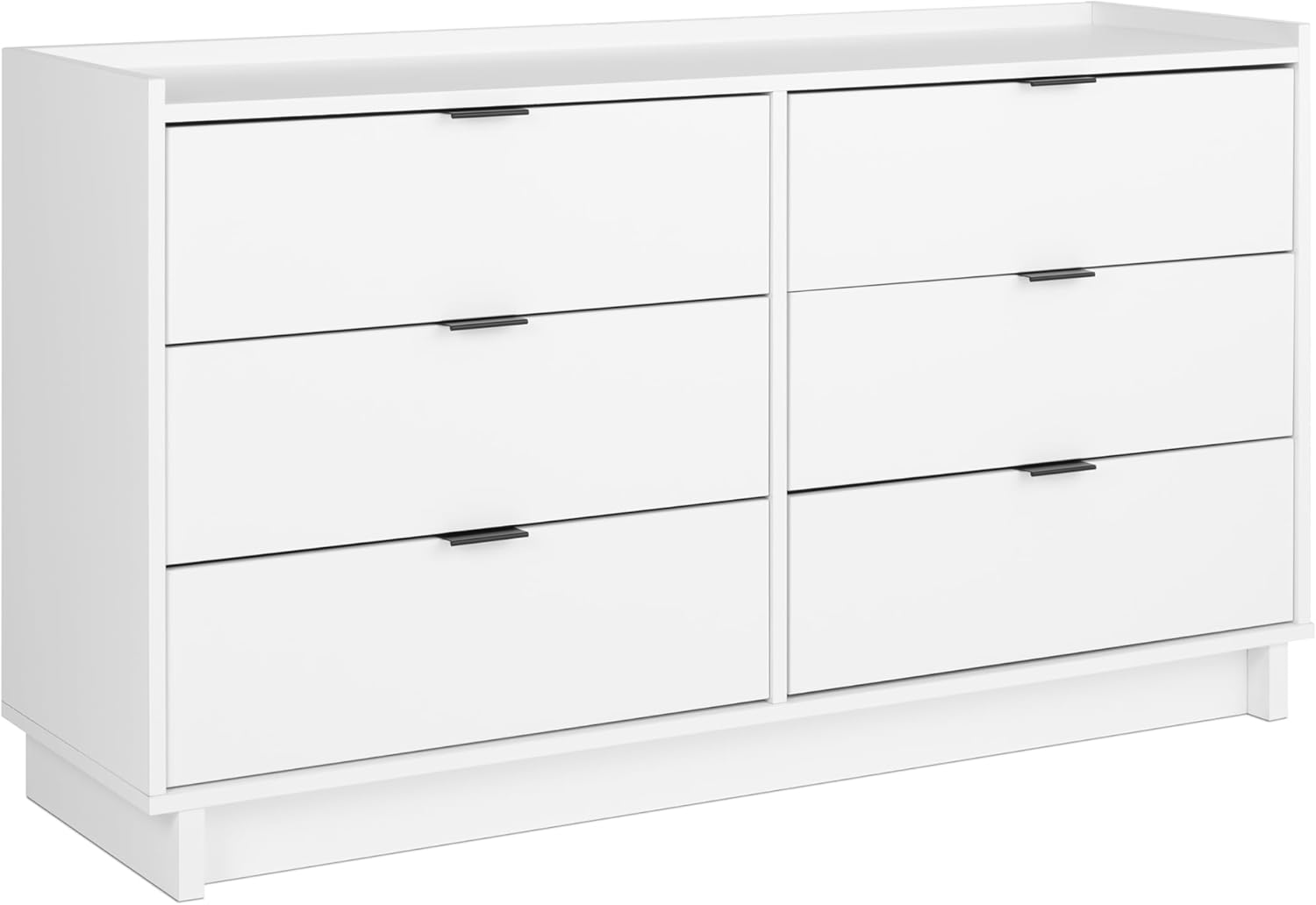 Prepac Simply Modern 6-Drawer Double Dresser for Bedroom, Chest of Drawers, Modern Bedroom Furniture, 52.5” wide x 16” deep x 29.5” tall, White - Grand Goldman
