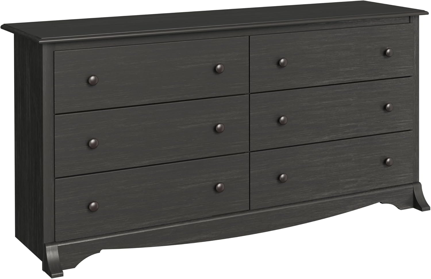 Prepac Simply Modern 6-Drawer Double Dresser for Bedroom, Chest of Drawers, Modern Bedroom Furniture, 52.5” wide x 16” deep x 29.5” tall, White - Grand Goldman