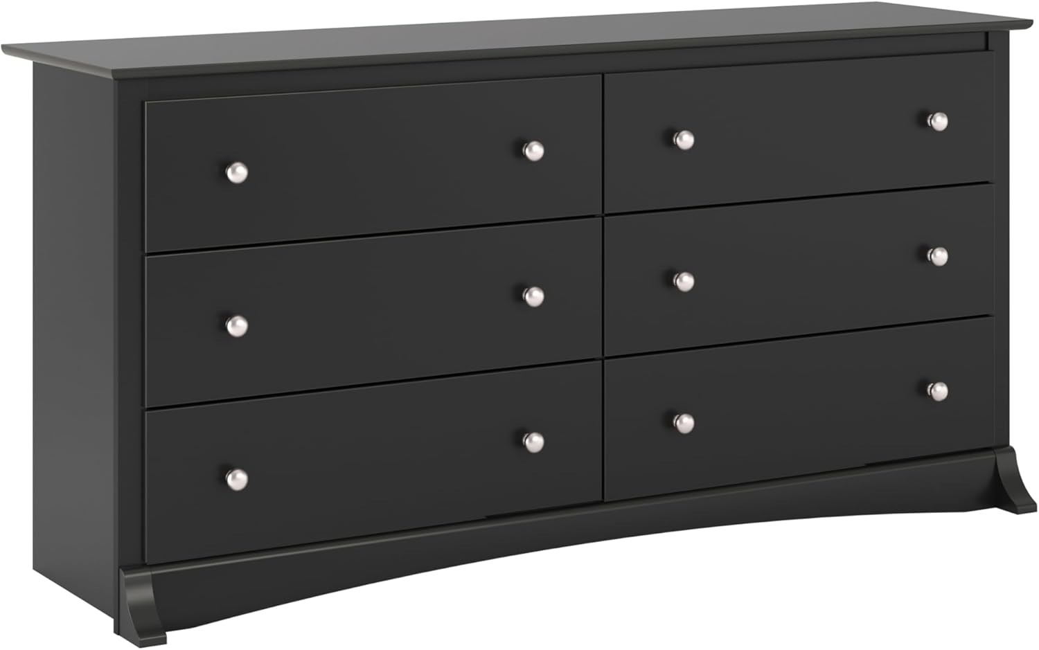 Prepac Simply Modern 6-Drawer Double Dresser for Bedroom, Chest of Drawers, Modern Bedroom Furniture, 52.5” wide x 16” deep x 29.5” tall, White - Grand Goldman