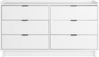 Prepac Simply Modern 6-Drawer Double Dresser for Bedroom, Chest of Drawers, Modern Bedroom Furniture, 52.5” wide x 16” deep x 29.5” tall, White - Grand Goldman