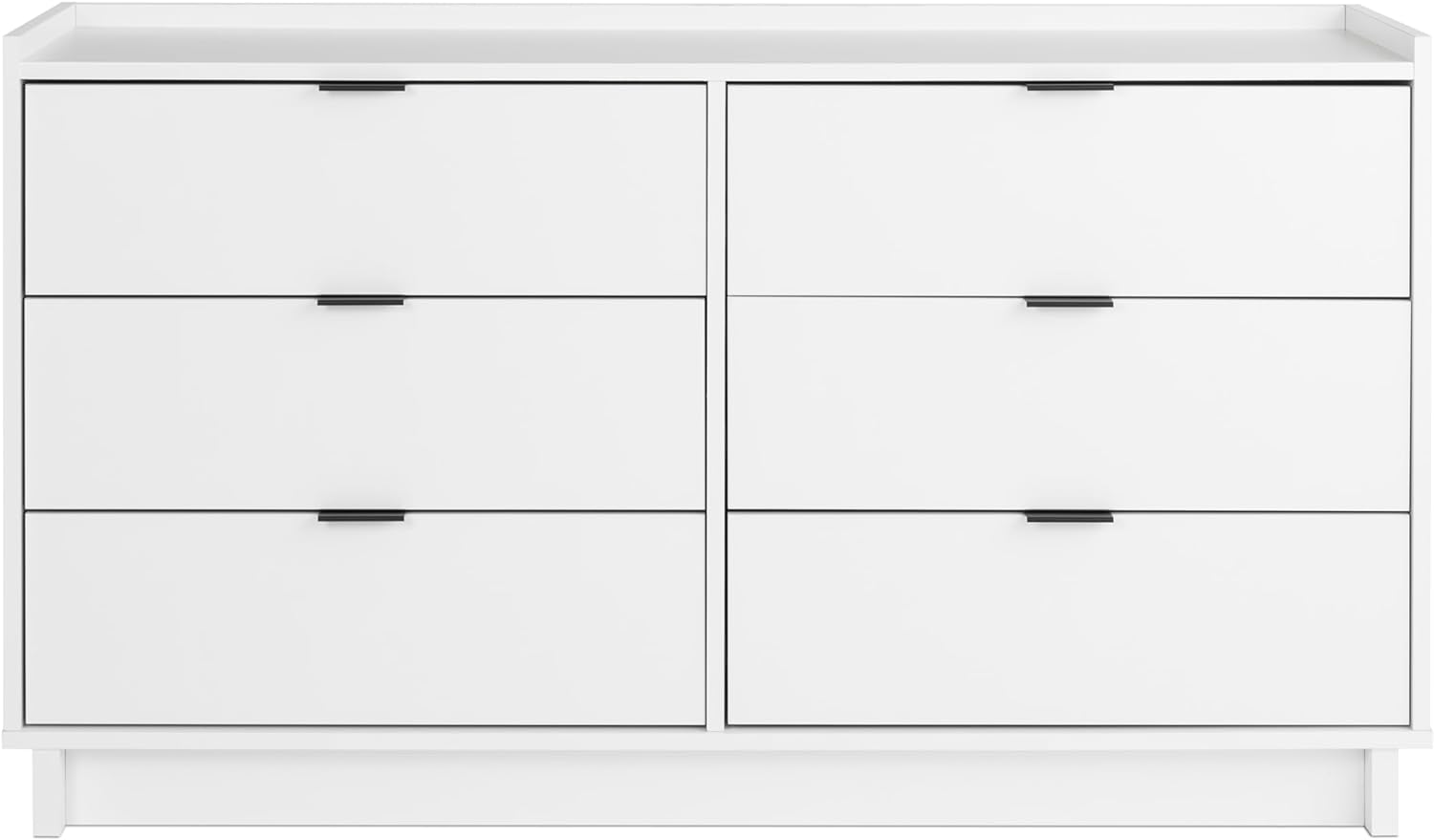Prepac Simply Modern 6-Drawer Double Dresser for Bedroom, Chest of Drawers, Modern Bedroom Furniture, 52.5” wide x 16” deep x 29.5” tall, White - Grand Goldman