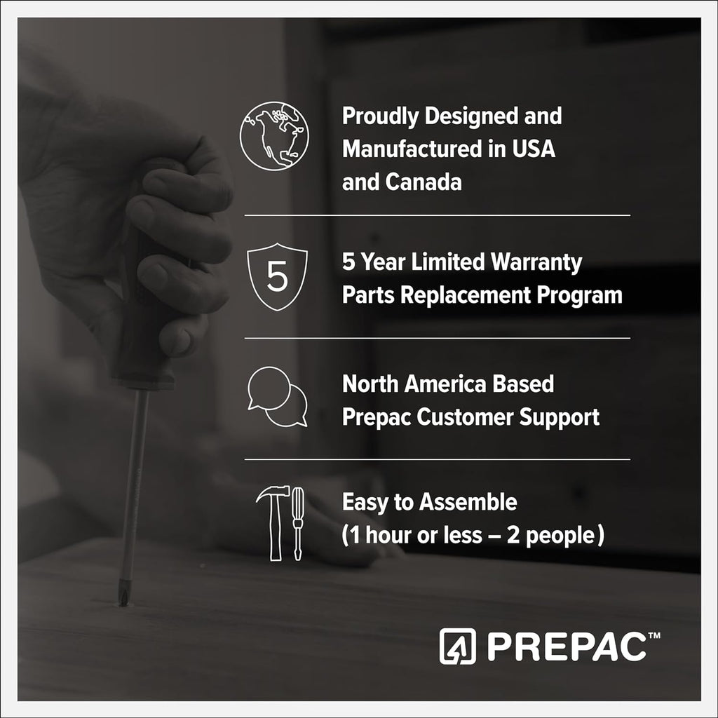 Prepac Simply Modern 6-Drawer Double Dresser for Bedroom, Chest of Drawers, Modern Bedroom Furniture, 52.5” wide x 16” deep x 29.5” tall, White - Grand Goldman
