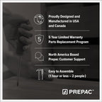 Prepac Simply Modern 6-Drawer Double Dresser for Bedroom, Chest of Drawers, Modern Bedroom Furniture, 52.5” wide x 16” deep x 29.5” tall, White - Grand Goldman