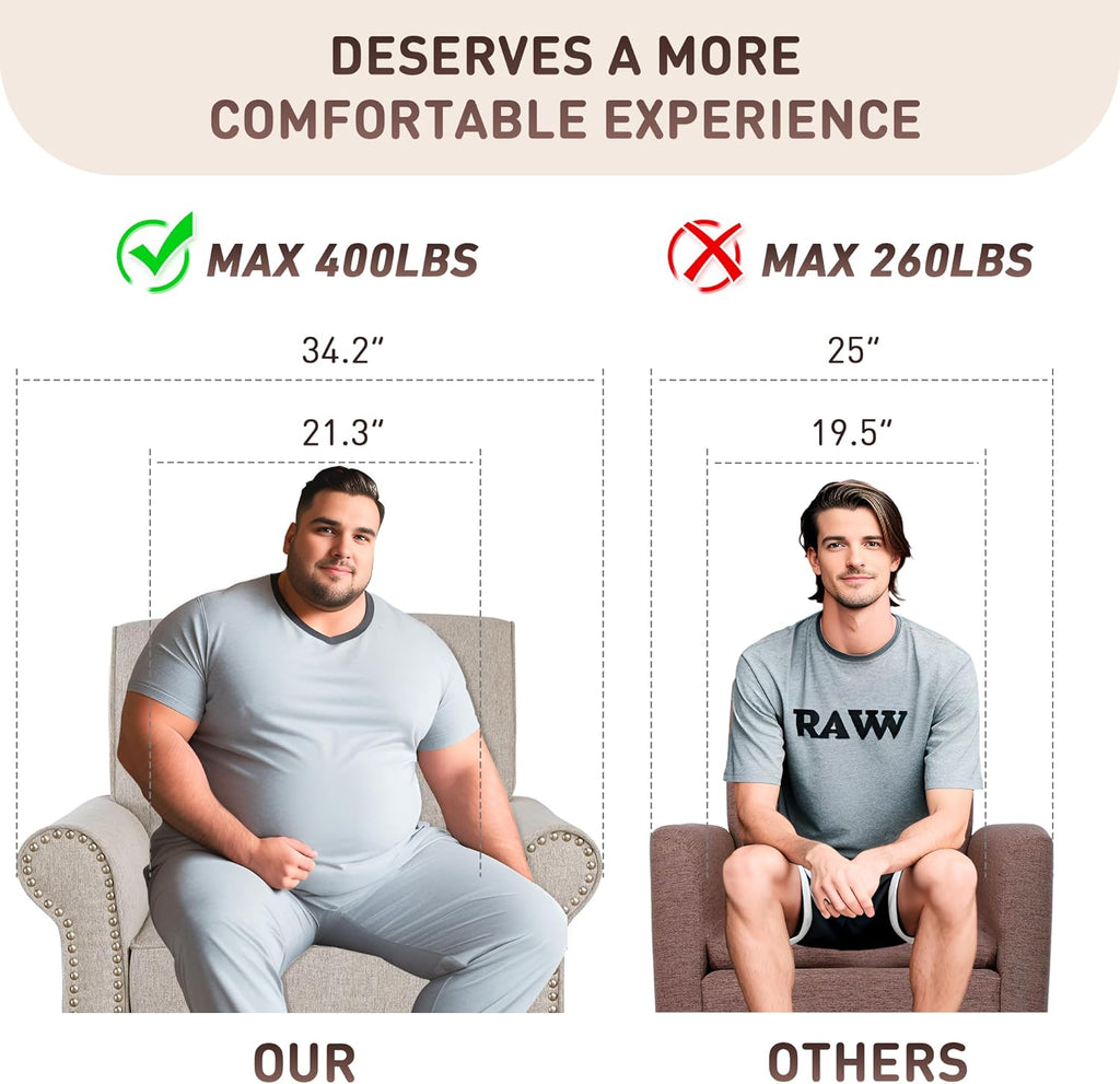 Prilinex Upholstered Living Room Chair - Large Comfy Fabric Accent Chair Single Sofa with Cushion, Rolled Armrest & Nailhead Trim, Mid Century Farmhouse Armchair for Bedroom, Office, Beige - Grand Goldman