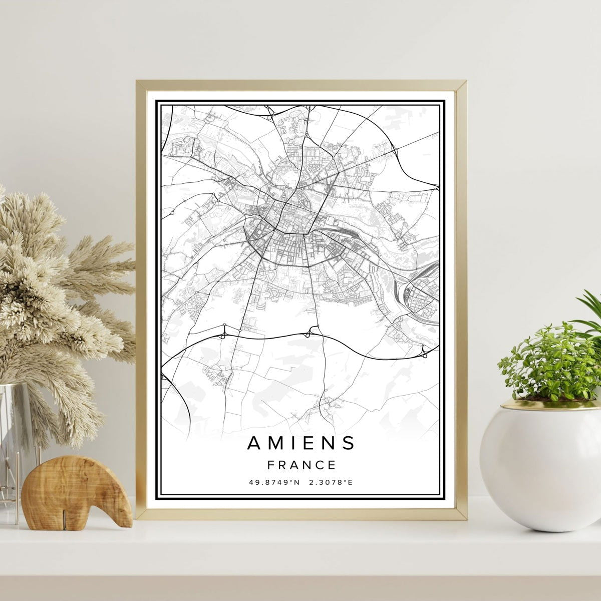 Printed Canvas Wall Poster French City Map - Grand Goldman