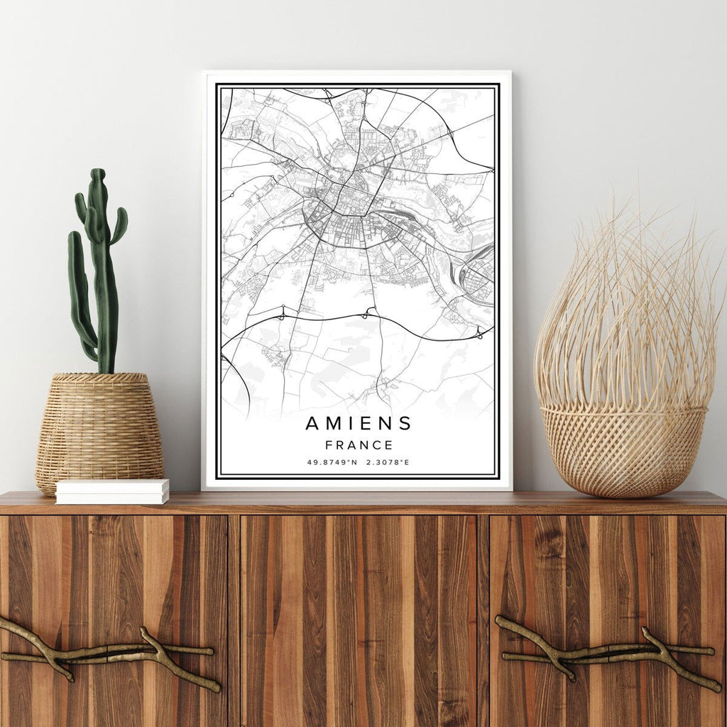 Printed Canvas Wall Poster French City Map - Grand Goldman