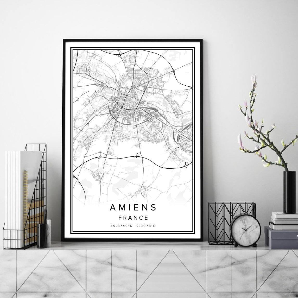 Printed Canvas Wall Poster French City Map - Grand Goldman