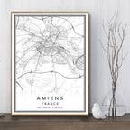 Printed Canvas Wall Poster French City Map - Grand Goldman