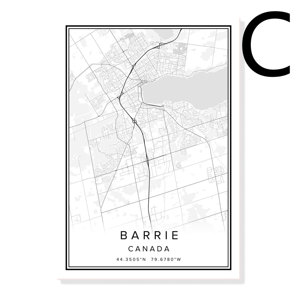 Printed Canvas Wall Poster French City Map - Grand Goldman