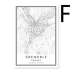Printed Canvas Wall Poster French City Map - Grand Goldman