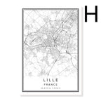 Printed Canvas Wall Poster French City Map - Grand Goldman