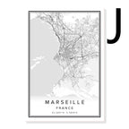 Printed Canvas Wall Poster French City Map - Grand Goldman