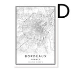 Printed Canvas Wall Poster French City Map - Grand Goldman