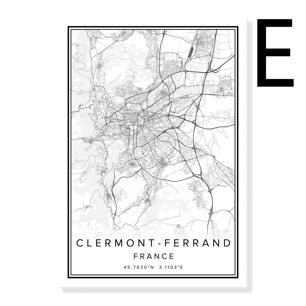 Printed Canvas Wall Poster French City Map - Grand Goldman
