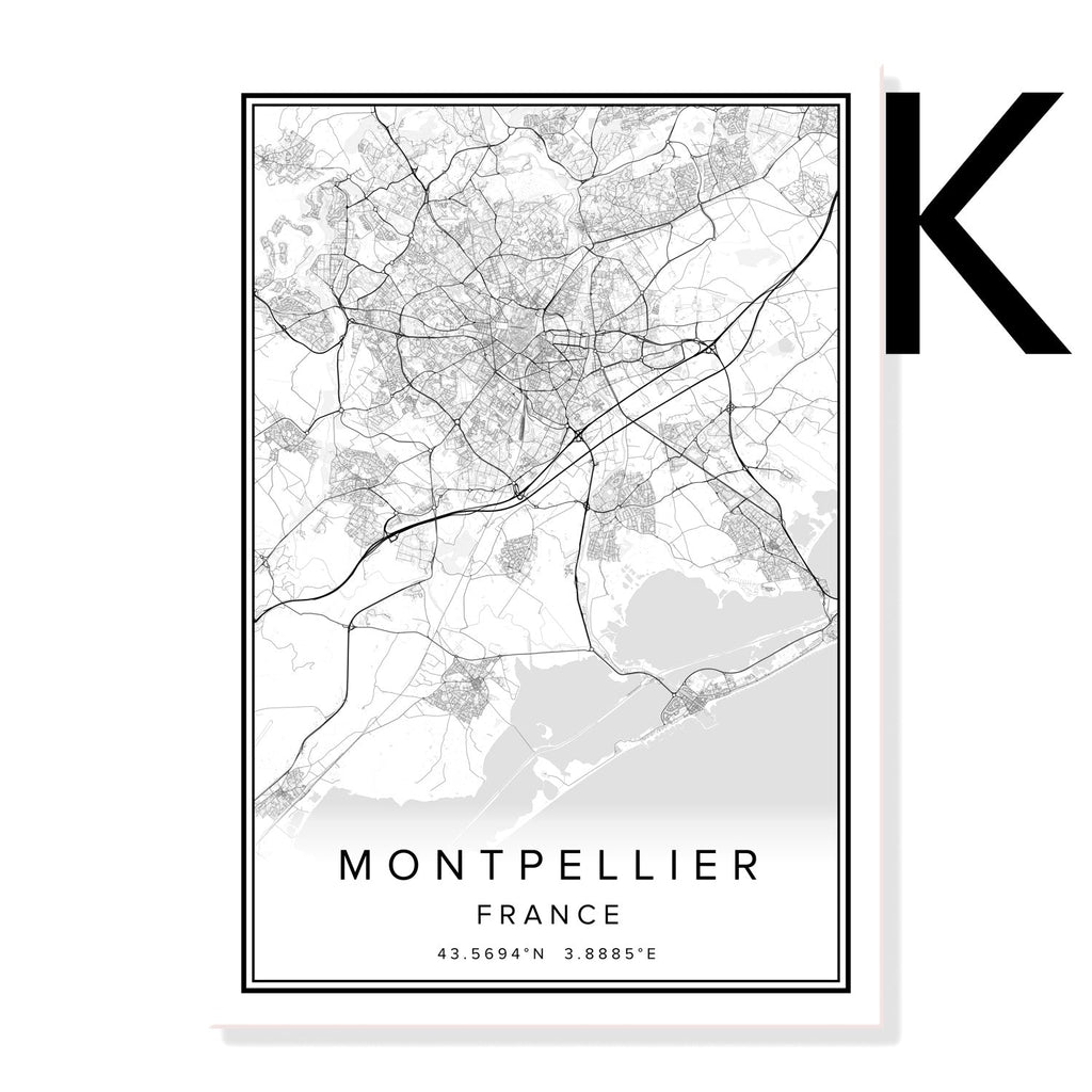 Printed Canvas Wall Poster French City Map - Grand Goldman