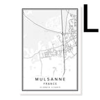 Printed Canvas Wall Poster French City Map - Grand Goldman