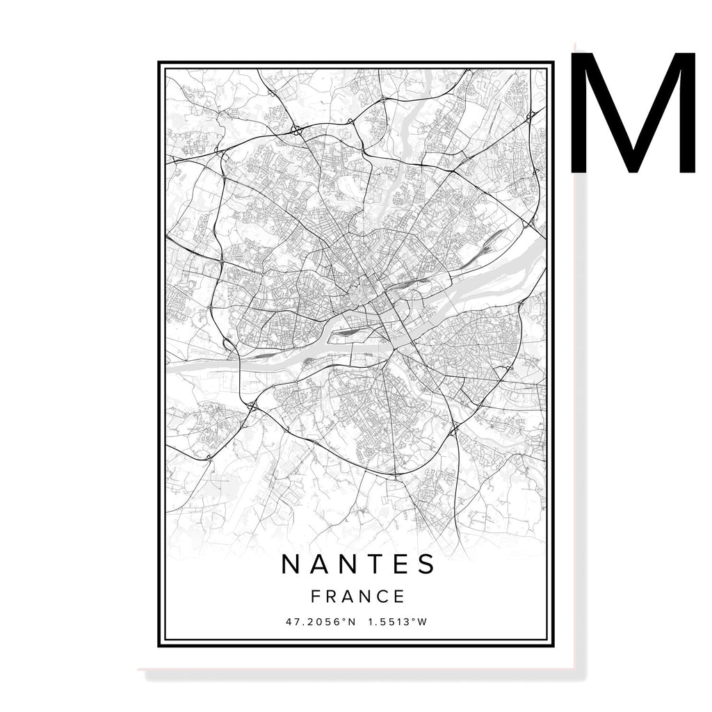 Printed Canvas Wall Poster French City Map - Grand Goldman