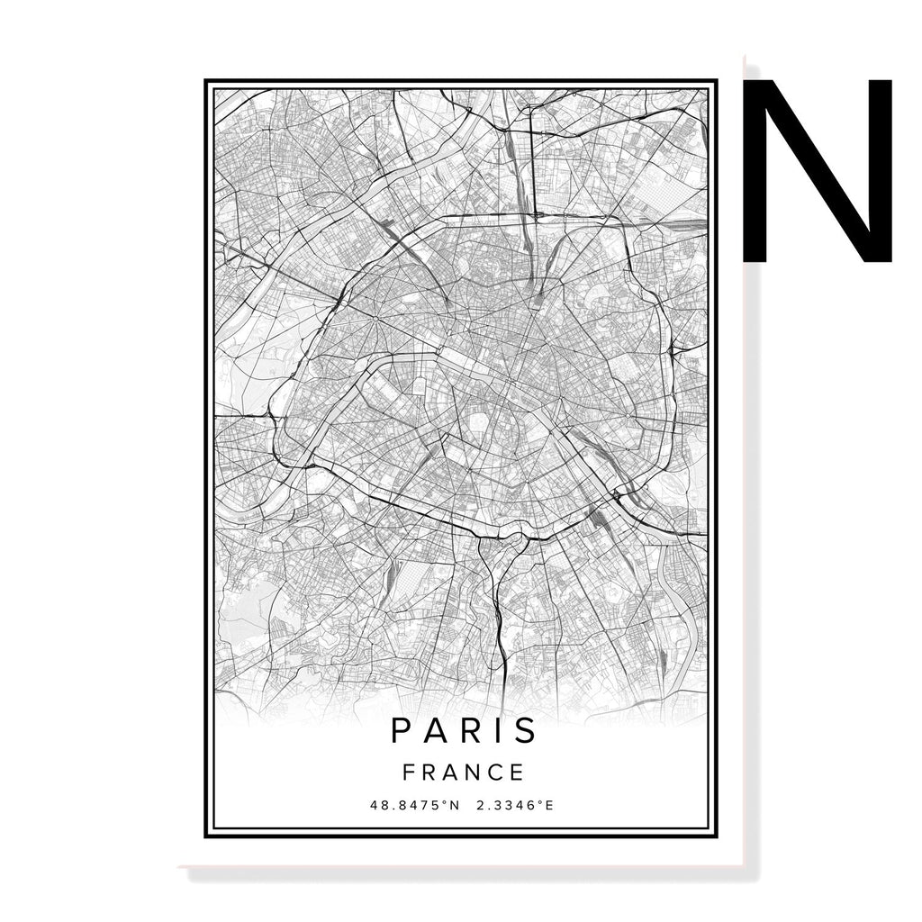 Printed Canvas Wall Poster French City Map - Grand Goldman