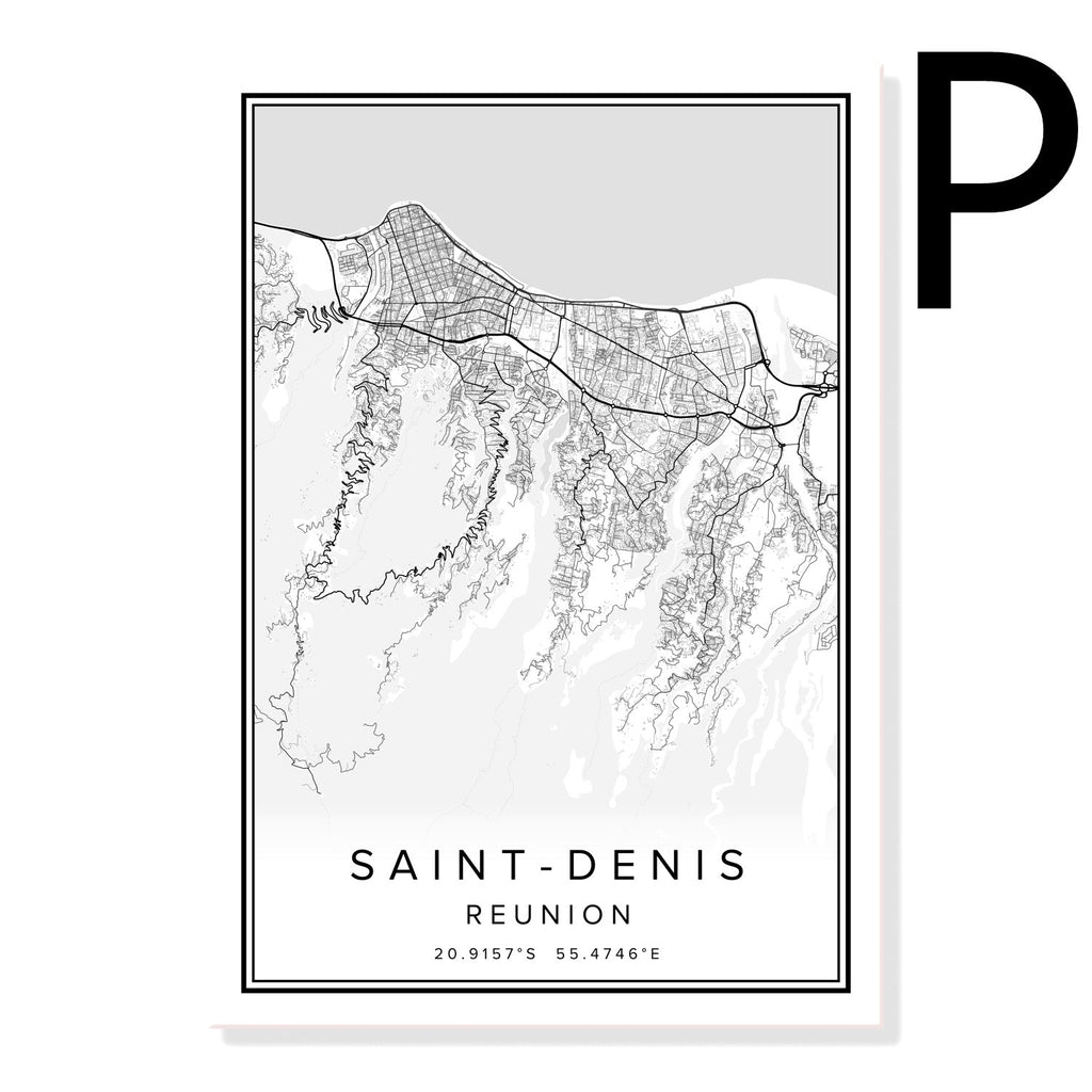 Printed Canvas Wall Poster French City Map - Grand Goldman