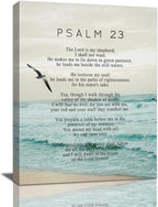 Psalm 23 Wall Art Psalm 23 Canvas Wall Decor Scripture Bible Verse Prints Painting Christian Religous Framed Artwork for Bedroom Living Room Church 12"x16" - Grand Goldman