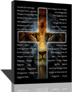 Psalm 23 Wall Art Psalm 23 Canvas Wall Decor Scripture Bible Verse Prints Painting Christian Religous Framed Artwork for Bedroom Living Room Church 12"x16" - Grand Goldman