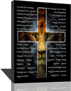 Psalm 23 Wall Art Psalm 23 Canvas Wall Decor Scripture Bible Verse Prints Painting Christian Religous Framed Artwork for Bedroom Living Room Church 12"x16" - Grand Goldman