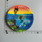 Puerto Rico 3D Creative Magnetic Refrigerator Stickers San Juan Tour Commemorative Painted Decorative Crafts Fridge Magnet Decor - Grand Goldman