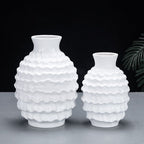 Pure Color Irregular Wave Ceramic Vase - Grand Goldman