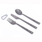Pure Titanium Knife, Fork And Spoon Combination Light And Easy To Carry Outdoor Camping Tableware - Grand Goldman