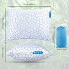 QUTOOL Cooling Pillows for Sleeping 2 Pack, Shredded Memory Foam Bed Pillows Queen Size Set of 2, Gel Pillow for Hot Sleepers Cool Pillow for Side Back and Stomach Sleepers, Cold Pillow, Supportive - Grand Goldman