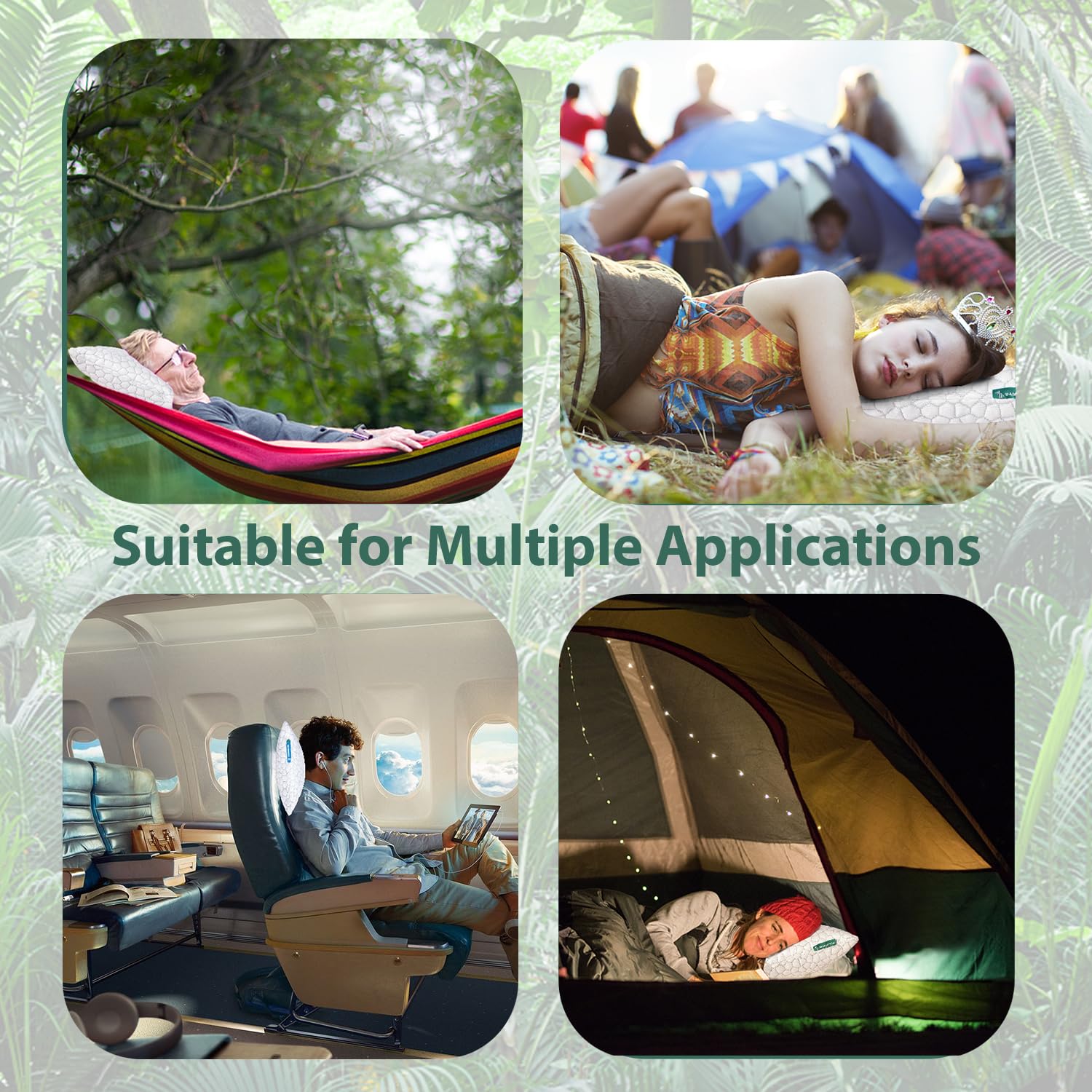 QUTOOL Cooling Pillows for Sleeping 2 Pack, Shredded Memory Foam Bed Pillows Queen Size Set of 2, Gel Pillow for Hot Sleepers Cool Pillow for Side Back and Stomach Sleepers, Cold Pillow, Supportive - Grand Goldman