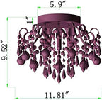 Q&S Mini Chandelier Crystal,Semi Flush Mount Pink Girl Chandelier, Small Crystal Ceiling Light Fixture Bedroom Bathroom Closet Nursery 3 Lights - Grand Goldman