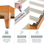 Queen Bed Frame Wood, Queen Platform Bed Frame Wood, wood Bed frame, wooden bed frame queen size, queen size No Box Springs Needed bed frame, queen bedframe, platform bed frame queen size, Pine - Grand Goldman