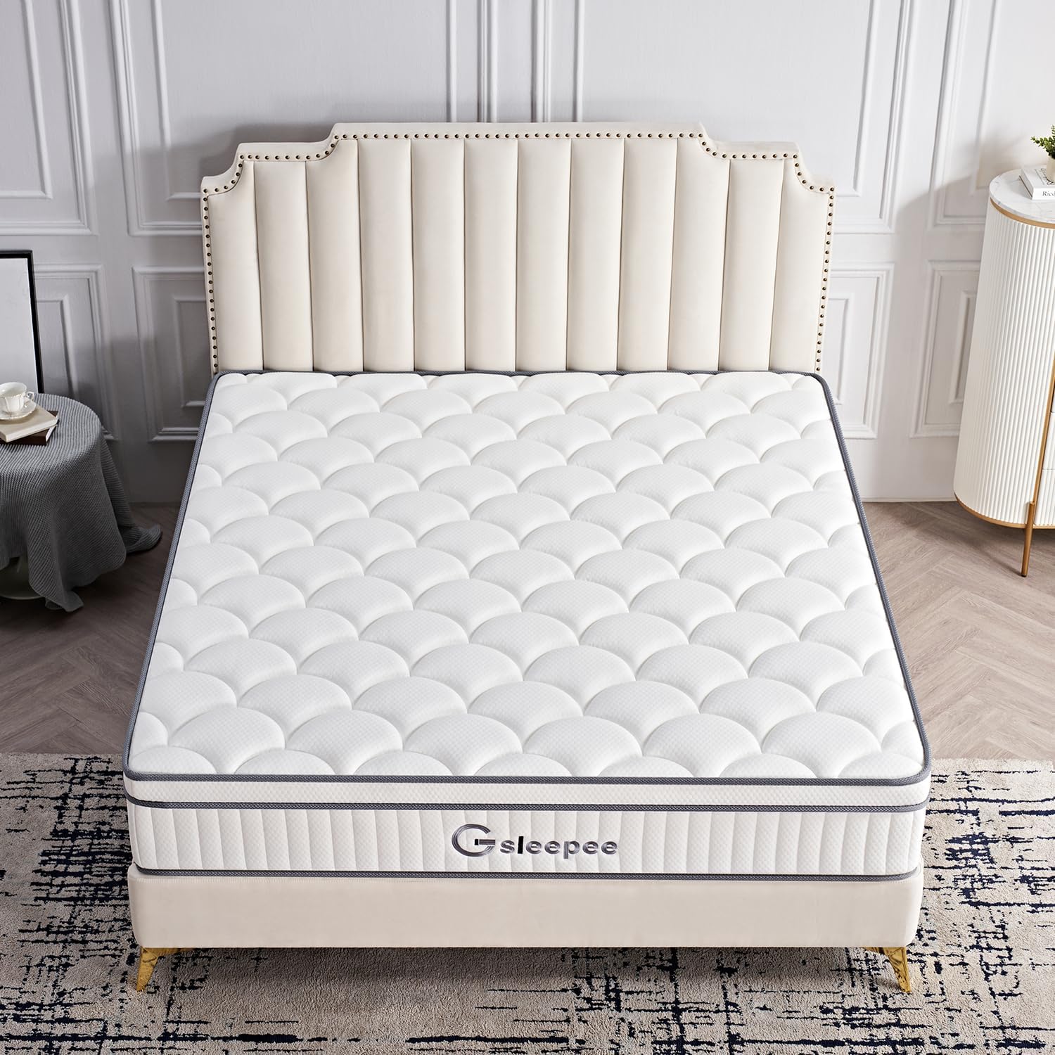 Queen Mattress, 10 Inch Queen Size Mattress in a Box, Gel Memory Foam Hybrid Mattress for Motion Isolation, Soft and Comfortable Mattress, Pressure Relief, Medium Firm Support - Grand Goldman