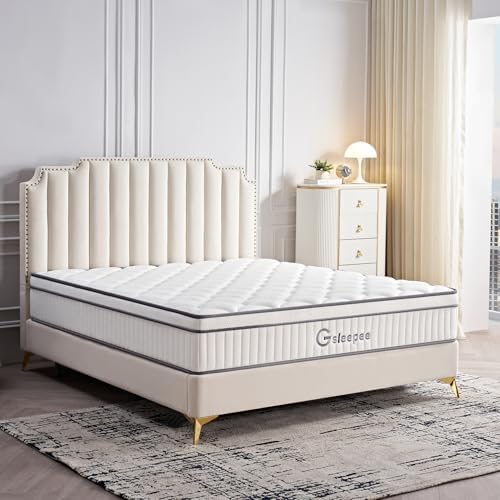 Queen Mattress, 10 Inch Queen Size Mattress in a Box, Gel Memory Foam Hybrid Mattress for Motion Isolation, Soft and Comfortable Mattress, Pressure Relief, Medium Firm Support - Grand Goldman
