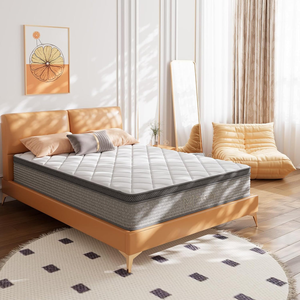 Queen Mattress, 12 Inch Cooling-Gel Memory Foam in a Box, Motion Isolation Individually Wrapped Pocket Coils Mattress,Pressure Relief,Back Pain Relief & Cooling,CertiPUR-US - Grand Goldman