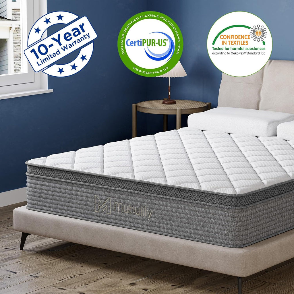 Queen Mattress, 12 Inch Cooling-Gel Memory Foam in a Box, Motion Isolation Individually Wrapped Pocket Coils Mattress,Pressure Relief,Back Pain Relief & Cooling,CertiPUR-US - Grand Goldman