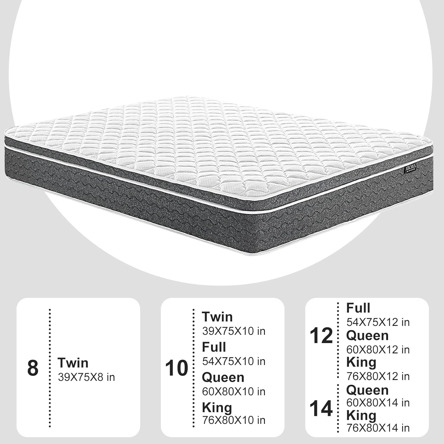 Queen Mattress 12 Inch Hybrid Mattress Queen Size - Memory Foam & Individually Pocket Coils Springs | Pressure Relief | Motion Isolation, Edge Support | CertiPUR-US Certified | Medium Firm - Grand Goldman