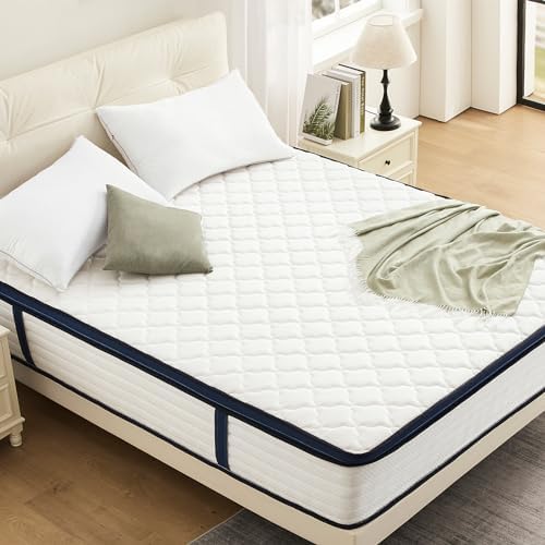 Queen Mattress 12 Inch Mattress Queen Size - Memory Foam & Pocket Coils Springs, Pressure Relief, Medium Firm Comfort, Motion Isolation, Ideal for All Sleep Positions, CertiPUR-US Certified - Grand Goldman