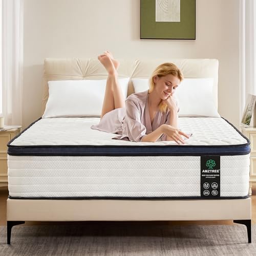 Queen Mattress 12 Inch Mattress Queen Size - Memory Foam & Pocket Coils Springs, Pressure Relief, Medium Firm Comfort, Motion Isolation, Ideal for All Sleep Positions, CertiPUR-US Certified - Grand Goldman