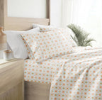 Queen Sheet Set 4 Piece - Ultra Comfortable & Breathable Cooling Queen Bed Sheets - Deep Pocket & Wrinkle-Free Sheets Fits 16" Mattress - Extra Soft & Oeko-TEX Certified - Blossoms Light Blue - Grand Goldman