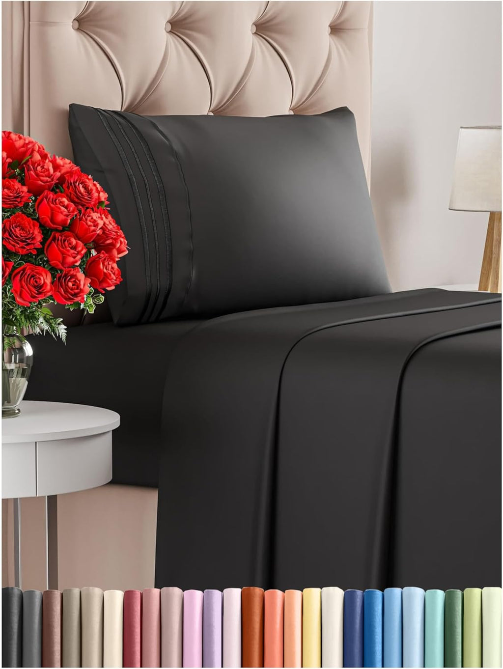 Queen Size 4 Piece Sheet Set - Comfy Breathable & Cooling Sheets - Hotel Luxury Bed Sheets for Women & Men - Deep Pockets, Easy-Fit, Extra Soft and Wrinkle Free Sheets - White Oeko-Tex Bed Sheet Set - Grand Goldman