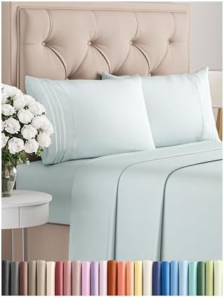 Queen Size 4 Piece Sheet Set - Comfy Breathable & Cooling Sheets - Hotel Luxury Bed Sheets for Women & Men - Deep Pockets, Easy-Fit, Extra Soft and Wrinkle Free Sheets - White Oeko-Tex Bed Sheet Set - Grand Goldman