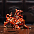 RED DRAGON Pure Copper Yanxi Brown Handmade Carving Statue Ornaments Decoration for Living Room Home Office Original Chinese Art - Grand Goldman